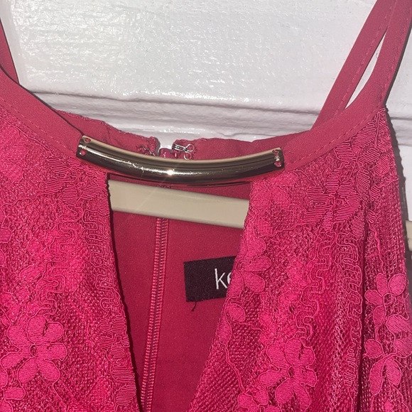 kensie Womens Lace Popover Dress with Gold Bar Detail size (2) - Picture 5 of 6